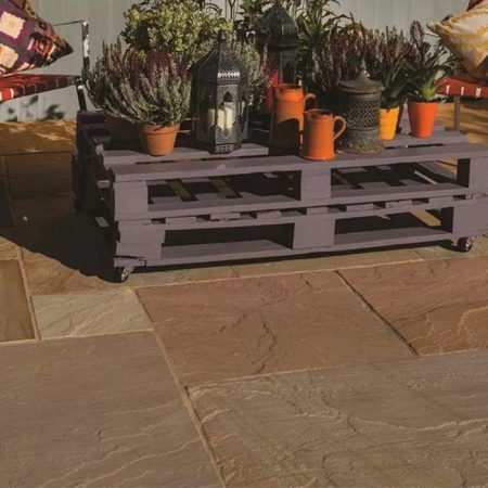 NATURAL SANDSTONE PATIO PACK 15.3m2 SUNSET BUFF -BRADSTONE